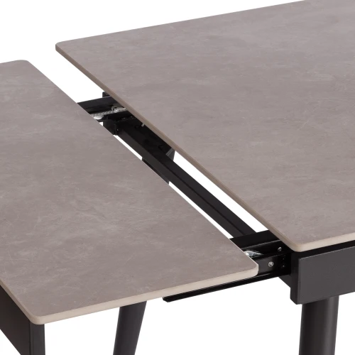 Стол обеденный Lord Grey/Лорд Грей столешница керамика (матовая) /опоры металл, светло-серый/чёрный, (120+30+30)x80x75(+1) см