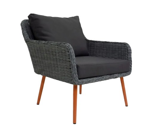 Кресло MOKKA РИМИНИ / RIMINI с конусными ножками, Серый / Коричневый