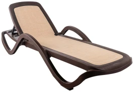 Шезлонг пластиковый Клеопатра с тканью “CLEOPATRA TEXTILE”  -  Коричнево-бежевый