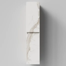 Пенал Бест 30 (2 двери) подвесной, Мрамор Белый натур милк ПВХ 2537, левый