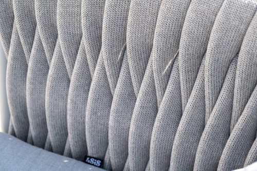 "Монако" лаунж-зона 4-местная из роупа со столом "Верона" (серый гранит), каркас светло-серый, роуп светло-серый