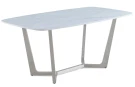 Стол обеденный Ланс Силвер DT-2852L,180х90х75 см, белый мрамор