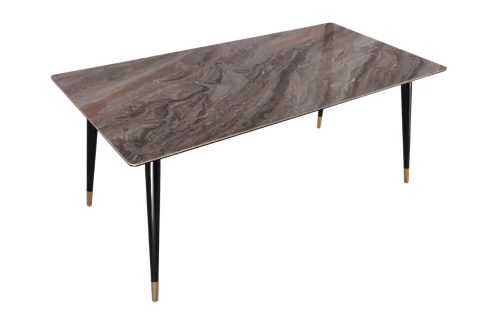 Стол обеденный Рио Гранд MC232-180BR, 180х90х76 см, коричневая керамика/черный