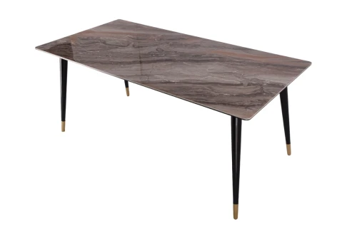 Стол обеденный Рио Гранд MC232-180BR, 180х90х76 см, коричневая керамика/черный