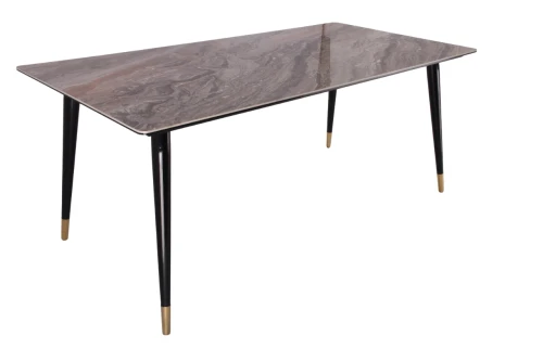 Стол обеденный Рио Гранд MC232-180BR, 180х90х76 см, коричневая керамика/черный