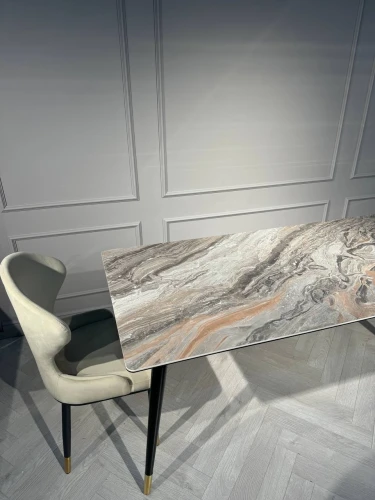 Стол обеденный Рио Гранд MC232-180BR, 180х90х76 см, коричневая керамика/черный