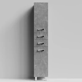 Пенал Орландо 35 напольный, Мрамор Серый софт тач ПВХ 4044-1, правый