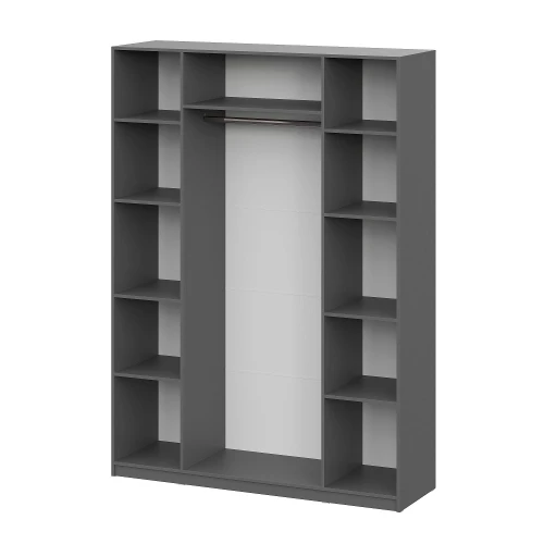 Шкаф распашной (9 полок + штанга) ШК 5 (1600), Графит
