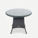 Стол Kipr D940 СТ Чёрный металлик, RAL 9005, CT.Прозрачное из искусственного ротанга