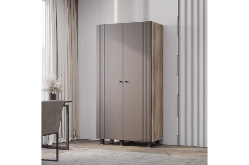 Шкаф 2-х створчатый Олива ШК-03, Дуб каньон, Муссон софт