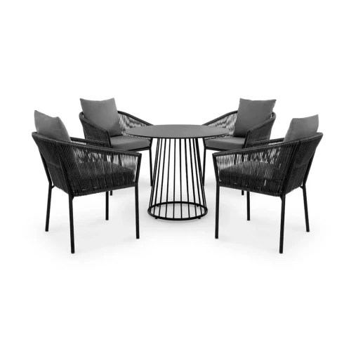 Комплект из искусственного ротанга PATIO Черный металлик