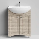 Тумба Адам 65 напольный, Дубослив ореховый светлый ПВХ 3445 Vodok с раковиной в комплекте