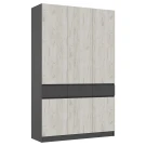 Шкаф трехстворчатый Роджина, Графит, Дуб крафт Шкаф трехстворчатый Роджина, Графит, Дуб крафт