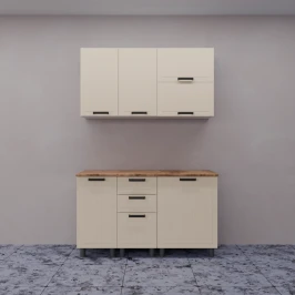 МК Аленушка 1,4м с ящ. Орхидея Крем,скоба черный,сонома