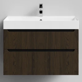 Тумба Бонум 1, 85 подвесной, Дуб цвет 14 Vodok с раковиной в комплекте