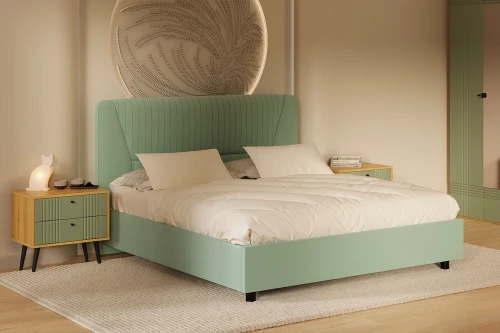 Кровать-11М 2 с подъемным основанием 1400 Вега Саксония Зеленый