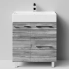Тумба Мальта 70 напольный, ящики и дверь, Лиственница структурная контрастно-серая ПВХ 64202, левый Vodok с раковиной в комплекте Тумба Мальта 70 напольный, ящики и дверь, Лиственница структурная контрастно-серая ПВХ 64202, левый Vodok с раковиной в комплекте
