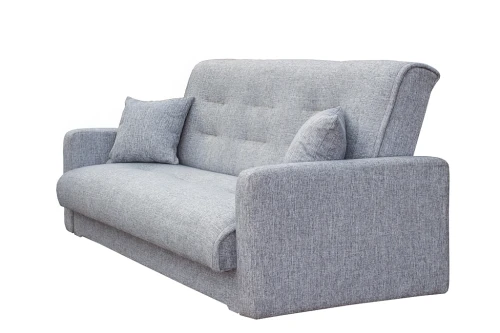 Диван Лондон 120, рогожка, полностью серый, пружинный блок Боннель