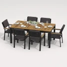 Обеденная группа TELLA  BONTA каркас карбон / стол тик 180 / ткань антрацит