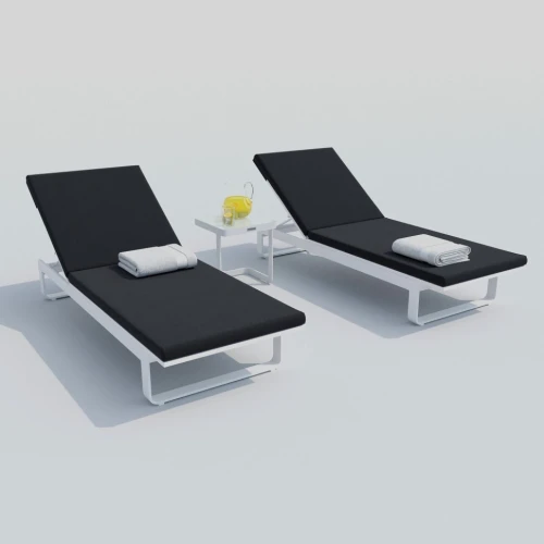 Шезлонг LETTO антрацит - белый каркас