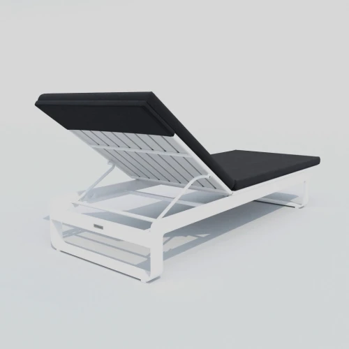 Шезлонг LETTO антрацит - белый каркас