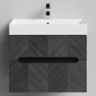 Тумба Элато 70 подвесной, Дуб серый Vodok с раковиной в комплекте