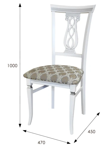 Стул Агнесс белый/серебро, Маркус серебро