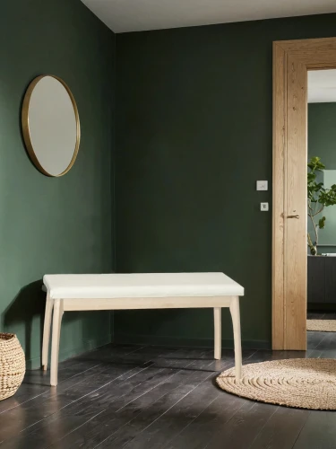 Скамья для прихожей мягкая, экокожа крем, каркас лак