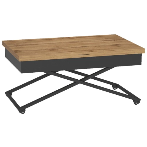 Стол универсальный трансформируемый АНДРЭ Loft ЛДСП дуб вотан/чёрный