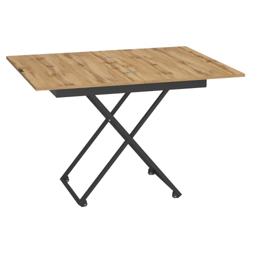 Стол универсальный трансформируемый АНДРЭ Loft ЛДСП дуб вотан/чёрный