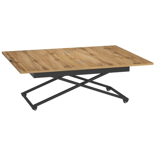 Стол универсальный трансформируемый АНДРЭ Loft ЛДСП дуб вотан/чёрный