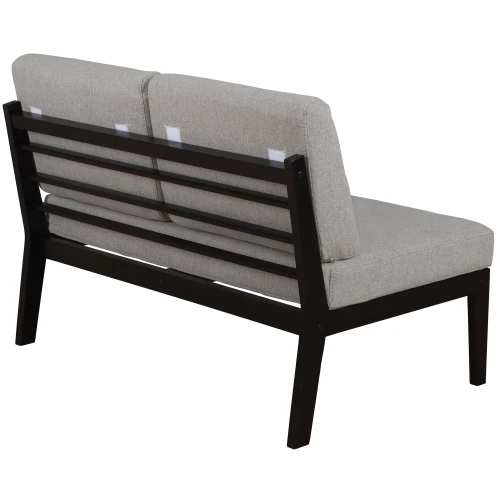 Диван-скамья Массив мягкая ткань серый, каркас венге