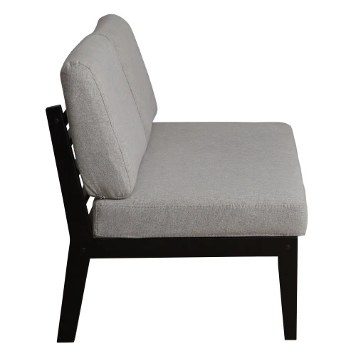 Диван-скамья Массив мягкая ткань серый, каркас венге