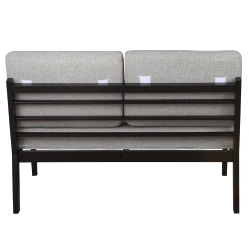 Диван-скамья Массив мягкая ткань серый, каркас венге