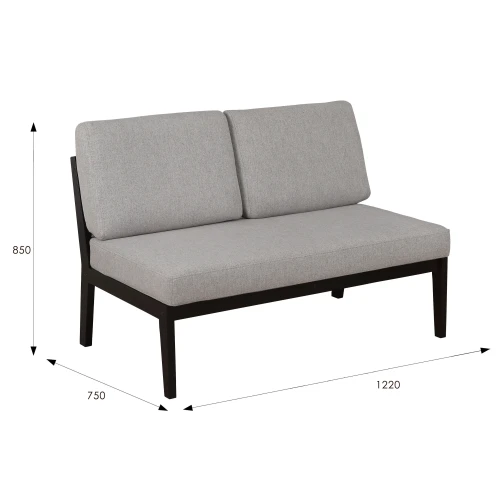 Диван-скамья Массив мягкая ткань серый, каркас венге