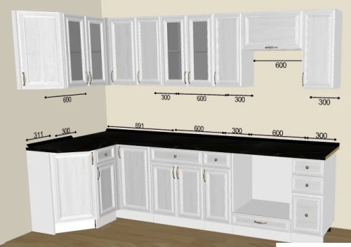 Угловая кухня Шале на заказ 2.8х1.2 м. от фабрики Виват-мебель