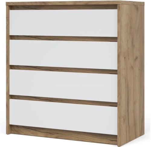 Комод «Мишель» 4ящ, Дуб крафт золотой/Белый жемчуг