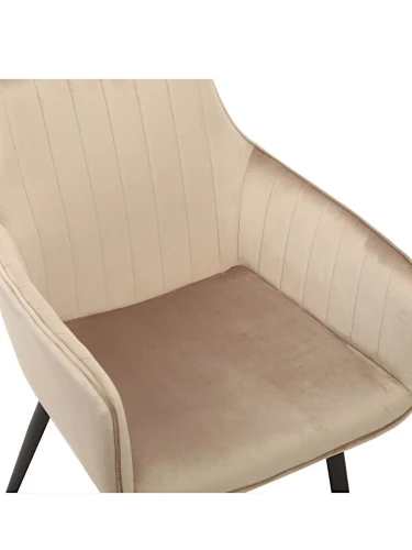 DC836 Стул мягкий с подлокотниками, МОККО#G62-13 велюр, каркас металл черный