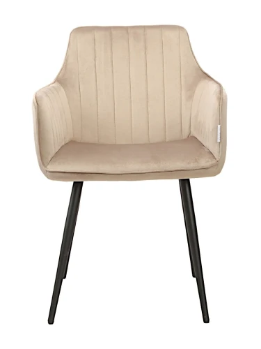 DC836 Стул мягкий с подлокотниками, МОККО#G62-13 велюр, каркас металл черный