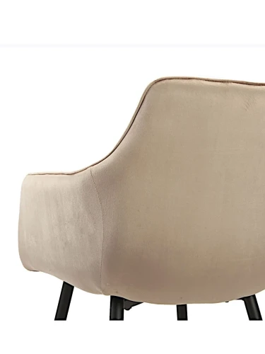 DC836 Стул мягкий с подлокотниками, МОККО#G62-13 велюр, каркас металл черный