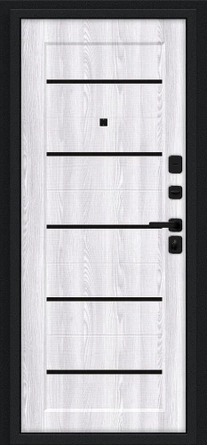 Входная дверь BRAVO Борн/SBlack Букле черное/Riviera Ice