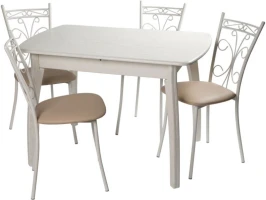 Обеденная группа (Стол Верона и 4 стула Неаполь), Линкольн бежевый