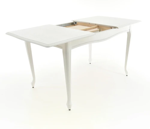 Стол Кабриоль, Эмаль белая/Патина серебро