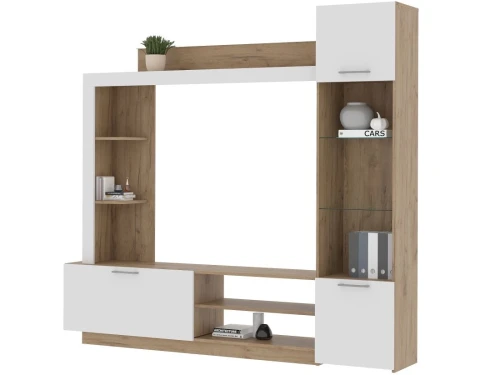 Стенка «Онтарио», Софт вайт/Дуб крафт золотой