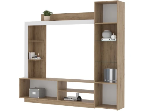 Стенка «Онтарио», Софт вайт/Дуб крафт золотой