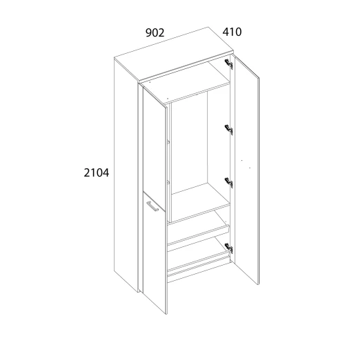 DOORSET, Шкаф 2DZ. Цвет ДУБ НАВАРРА
