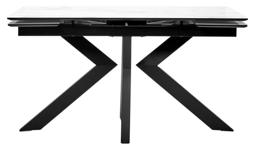 Стол Кентукки 3 140 БЕЛЫЙ МРАМОР, стекло / ЧЕРНЫЙ, М-City