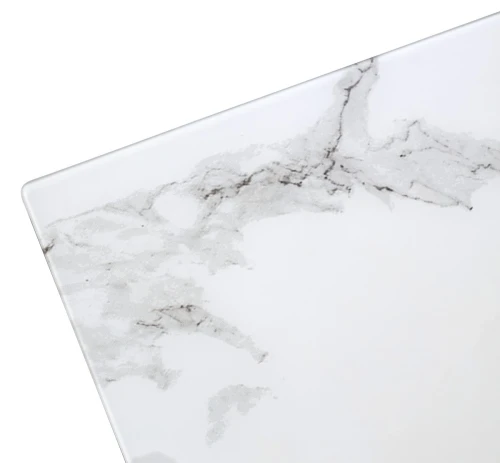 Стол Кентукки 3 140 БЕЛЫЙ МРАМОР, стекло / ЧЕРНЫЙ, М-City