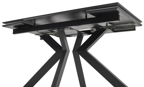 Стол Кентукки 3 140 БЕЛЫЙ МРАМОР, стекло / ЧЕРНЫЙ, М-City