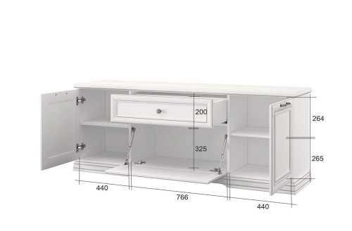 SEVILLA, Тумба RTV 3D1S. Цвет БЕЛЫЙ